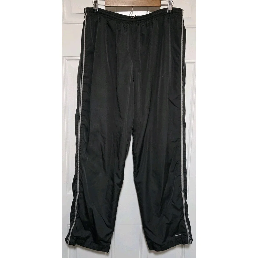 Vintage Nike Track Pants Size Large Cargo Baggy Y2K‎ 90s Swoosh Black Gray Tag